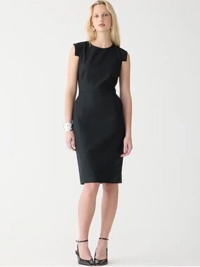 J. Crew Black Midi Sheath Dress